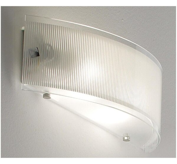 FENICE FASCIA GRANDE 40 CM 2 PORTALAMPADE VETRO SOPRA E SOTTO ECONOMICO DI ILLUMINANDO