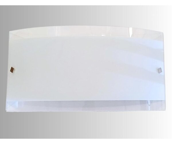 ARIA LAMPADA DA PARETE IN VETRO BIANCO BORDO TRASPARENTE LUCE DIFFUSA