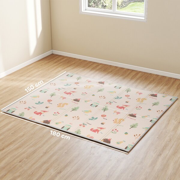 AIYAPLAY Tappeto per Bambini 0-3 Anni con Numeri e Lettere e Superficie Impermeabile, in XPE Multicolore, 176.5x148x1 cm | Aosom Italy
