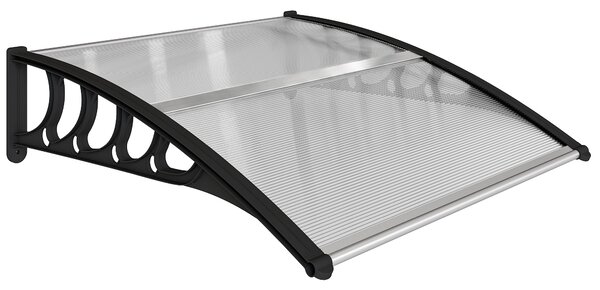 Outsunny Tettoia da Esterno in Policarbonato per Porte e Finestre, 103x96.5x27cm, Trasparente | Aosom Italy
