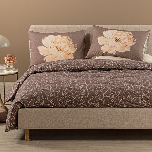 Completo Copripiumino In Cotone Peony Matrimoniale Caleffi Non Specificato Chocolat Caleffi