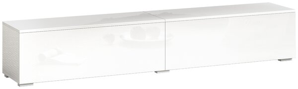 HOMCOM Mobile Porta TV fino a 75" Sospeso con Ante a Pressione, 180x33x30 cm, Bianco Lucido | Aosom Italy