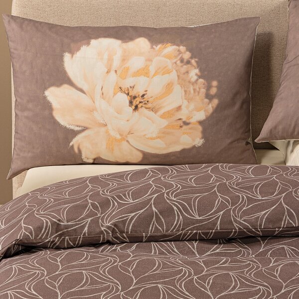 Completo Copripiumino In Cotone Peony Matrimoniale Caleffi Non Specificato Chocolat Caleffi
