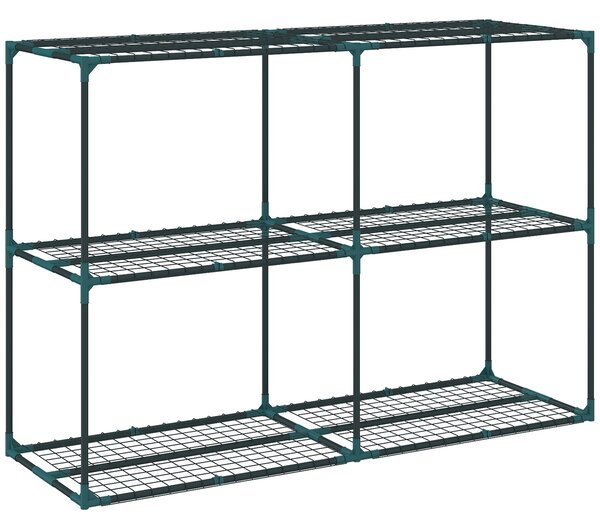 Outsunny Portapiante a 3 Livelli Aperti in Acciaio e Plastica, 143x48x100 cm, Verde Scuro | Aosom Italy