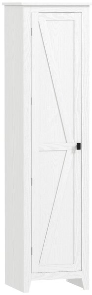 HOMCOM Credenza Cucina Alta Rustica con Anta, Ripiani Regolabili per Sala da Pranzo Soggiorno, 43.5x40x170 cm, Bianco | Aosom Italy