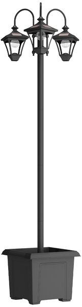 Outsunny Lampione da Giardino Solare 1.85 m in Acciaio Inox con Altezza Regolabile, IP44 Impermeabile | Aosom Italy
