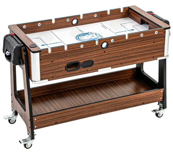 SPORTNOW Tavolo 3 In 1: Air Hockey, Biliardo, Calcio Balilla, Ruote Bloccabili, Ripiano | Aosom Italy