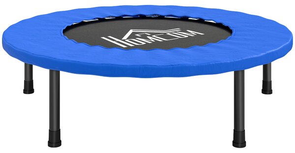 HOMCOM Trampolino Elastico per Adulti Ø81cm, Capacità di Carico 100 kg, a 28 Molle Bunge, per Yoga ed Esercizi, in Acciaio e PP, Blu | Aosom Italy