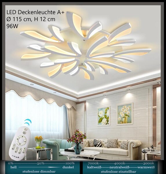 Lampada da soffitto a LED modello XW062WJ-12, con telecomando, regolazione della temperatura del colore e dell'intensità luminosa