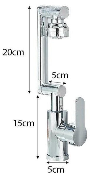 Miscelatore per lavabo da bagno - Rubinetto per lavabo - Rotazione a 360° - Altezza regolabile - Doccetta multifunzione - Acqua calda e fredda - Miscelatore monocomando - Cromato