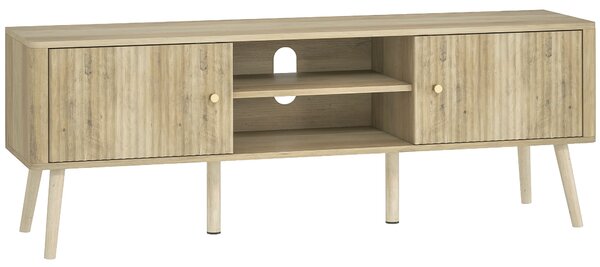 HOMCOM Mobile TV con 2 Ante, 2 Scomparti Aperti e Ripiano Regolabile, 140x35x49 cm, Rovere | Aosom Italy