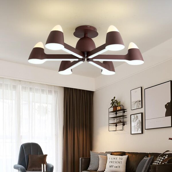 Plafoniera LED 9072-6 con telecomando Colore della luce/luminosità regolabile Paralume in acrilico