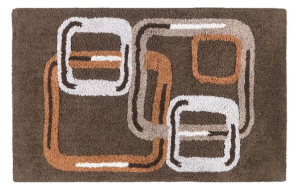 Tappeto D'arredo In Cotone Asako 50x80 Carrara Moderno Brown Caleffi