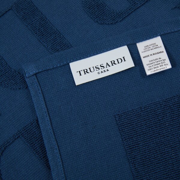 Telo Mare In Acrilico Dralon Surface Beach 95X180 Trussardi Moderno Blue Caleffi