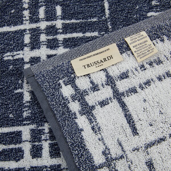 Telo Bagno In Acrilico Dralon Scratch 95X150 Trussardi Moderno Blue Caleffi