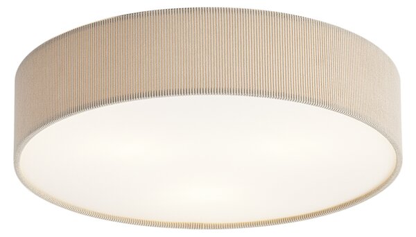 Plafoniera moderna color tortora con paralume in velluto 46cm 3 luci - Luz