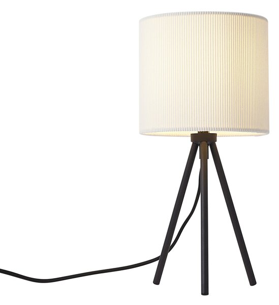 Lampada da tavolo moderna bianca con paralume in velluto - Luz
