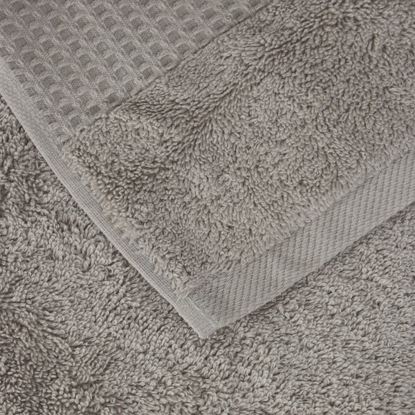 Asciugamano Con Ospite In Acrilico Dralon Fiocco 40X60+60X100 Bellora Continuat. Tinta Unita Grigio Caleffi
