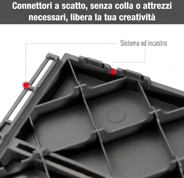 Outsunny Set 9 Mattonelle a Incastro per Terrazzo, Piastrelle (30x30x2cm) in PP Antiscivolo, Area: 0.81 mq, Nero|Aosom