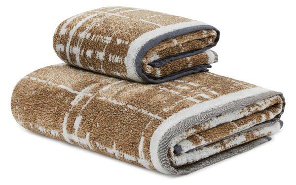 Asciugamano Con Ospite In Acrilico Dralon Scratch 40X60+60X100 Trussardi Moderno Brown Caleffi