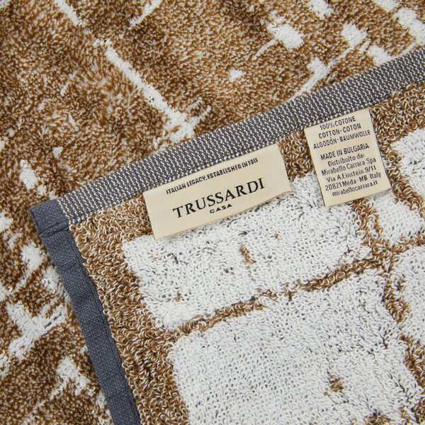 Asciugamano Con Ospite In Acrilico Dralon Scratch 40X60+60X100 Trussardi Moderno Brown Caleffi