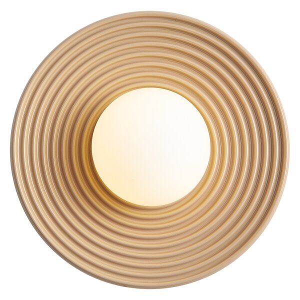 Plafoniera retrò beige con vetro opale - Lila