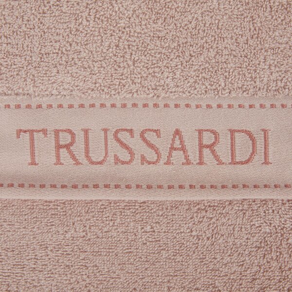 Telo Bagno In Acrilico Dralon Ribbon 100x150 Trussardi Tinta Unita Cipria Caleffi