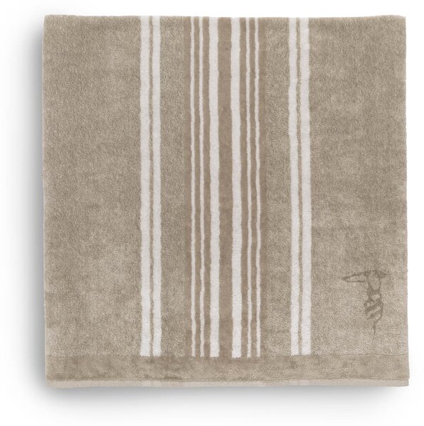 Telo Bagno In Acrilico Dralon Sponge & Stripes 95X150 Trussardi Moderno Sabbia Caleffi