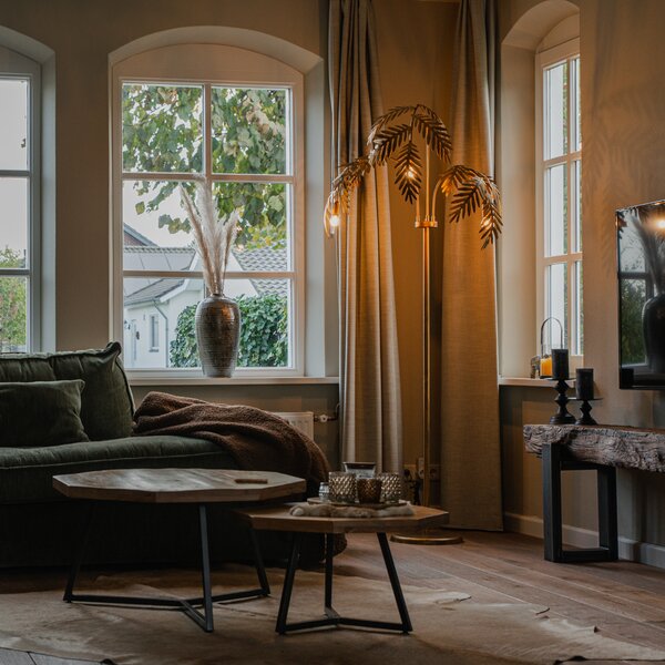 Lampada da terra smart oro 193 cm 3 luci incl. 3 Wifi P45 - Botanica