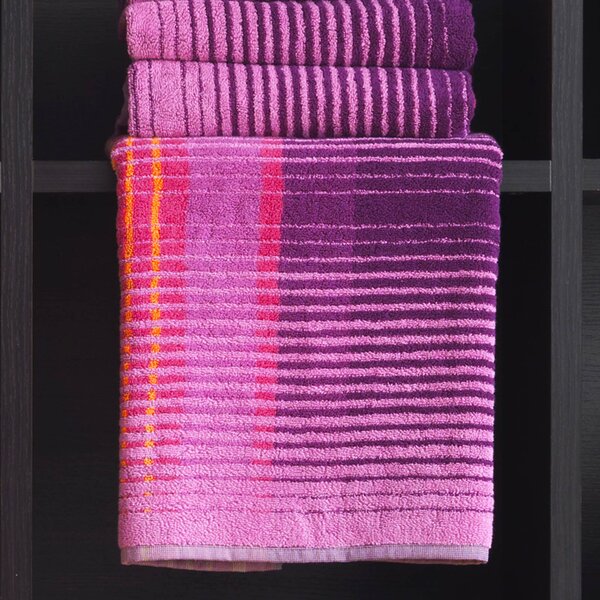 Telo Bagno In Cotone Francoise 95X150 Carrara Moderno Fuxia Caleffi