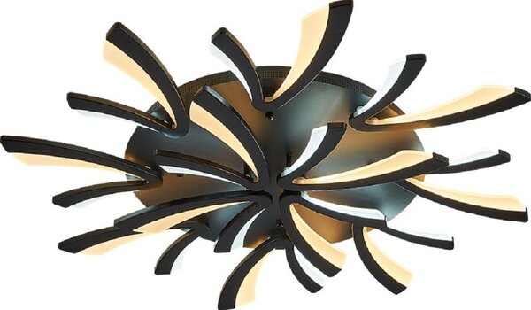 XW062Black-12: Plafoniera LED con telecomando, colore e intensità della luce regolabili, dimmerabile