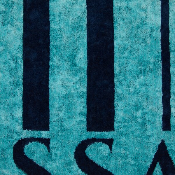 Telo Mare In Acrilico Dralon Logo Line 95X180 Trussardi Moderno Blue Caleffi