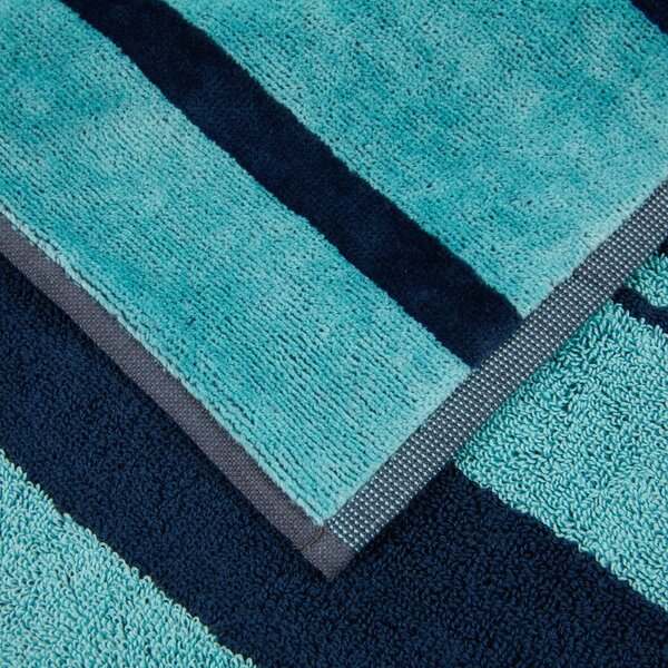 Telo Mare In Acrilico Dralon Logo Line 95X180 Trussardi Moderno Blue Caleffi