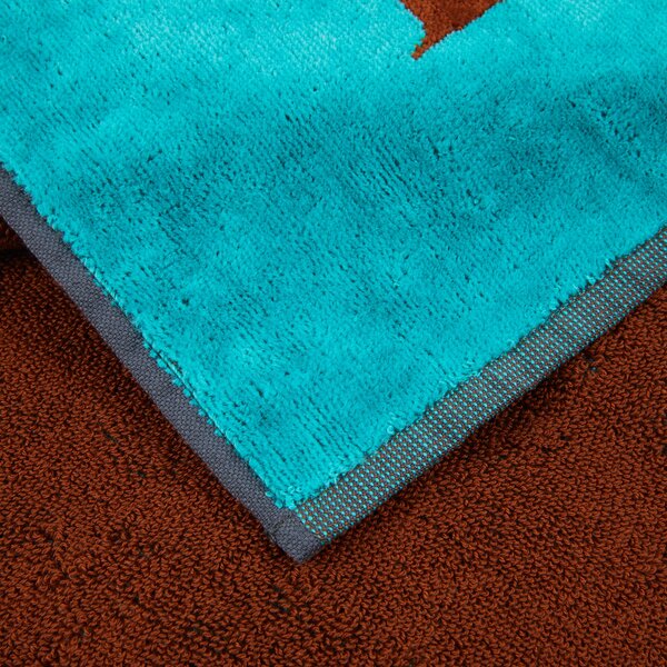 Telo Mare In Acrilico Dralon Brushed 95X180 Trussardi Moderno Smeraldo Caleffi