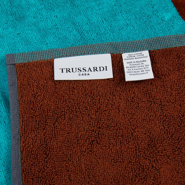 Telo Mare In Acrilico Dralon Brushed 95X180 Trussardi Moderno Smeraldo Caleffi