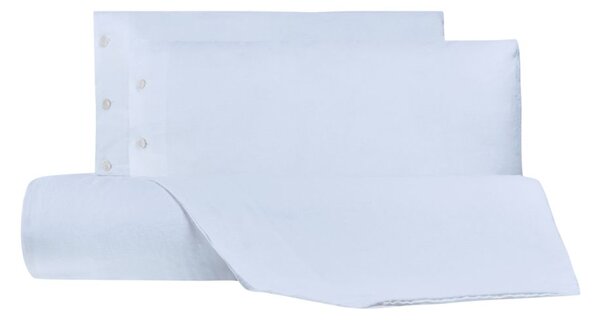 Copripiumino Con Federe In Misto Lino Violino 55x55 Bellora Continuat. Tinta Unita Azzurro Caleffi