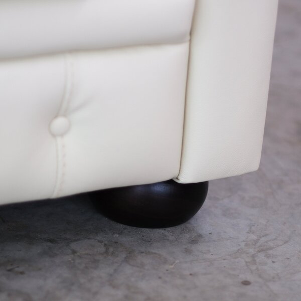 Divano Chesterfield Pelle Fiore Bianco Panna