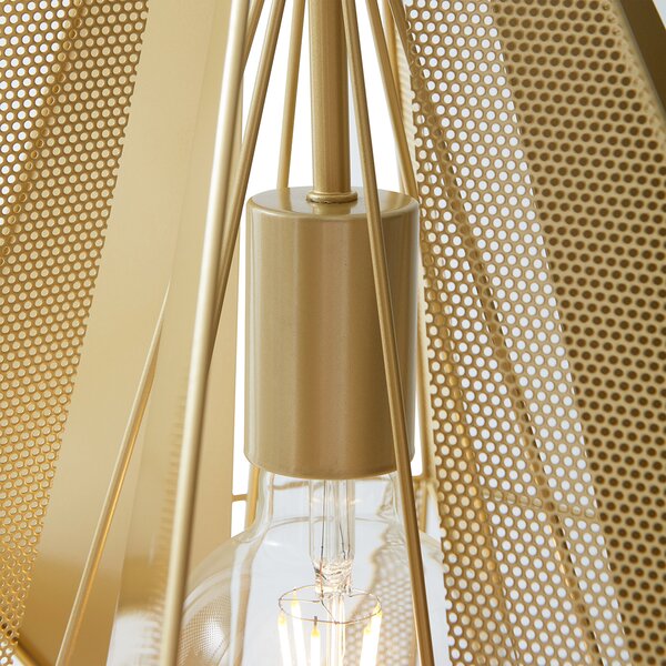 Lampada a sospensione industriale oro con rete - Carcass