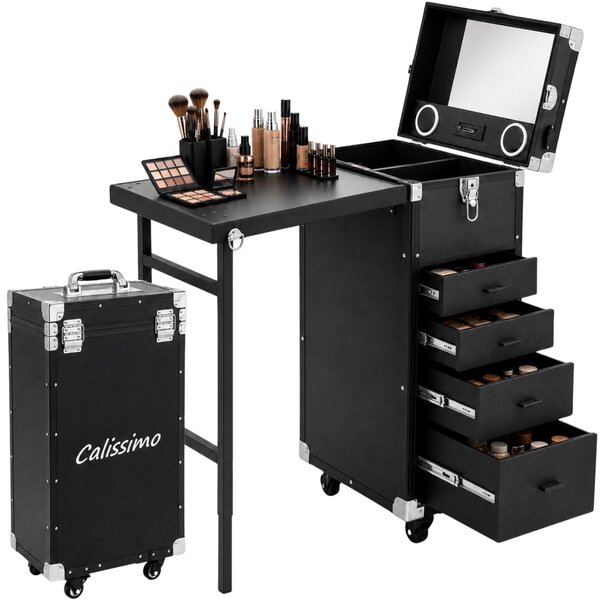 Valigia cosmetica tavolo per trucco scrivania cosmetica per manicure pieghevole portatile mobile professionale stazione per stilista di unghie estetista per salone e lavoro mobile