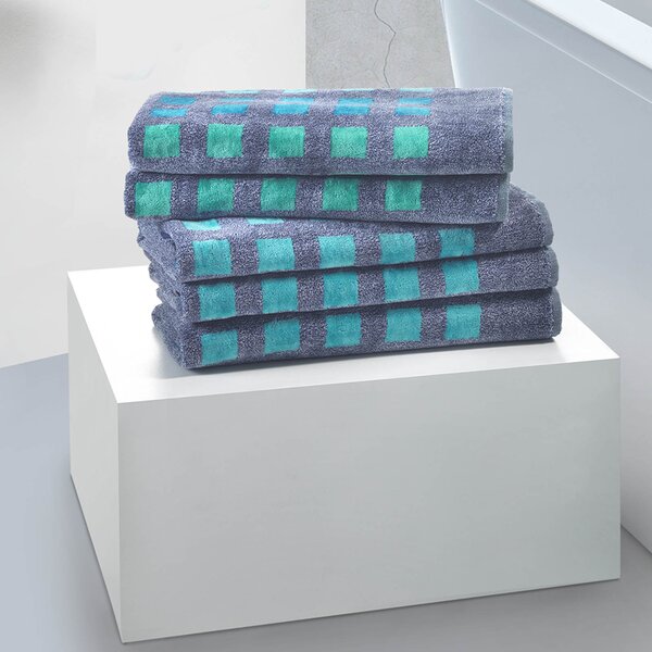 Telo Bagno In Acrilico Dralon Museum 70x140 Mirabello Moderno Blu Caleffi