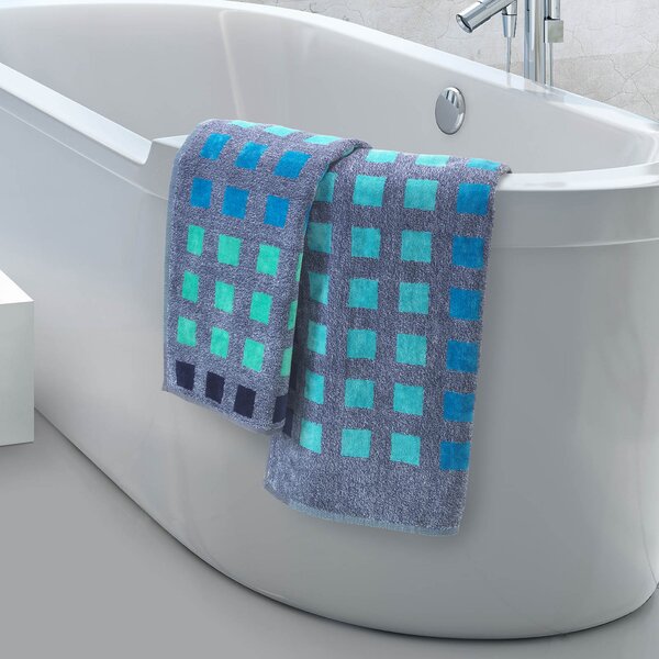 Telo Bagno In Acrilico Dralon Museum 70x140 Mirabello Moderno Blu Caleffi