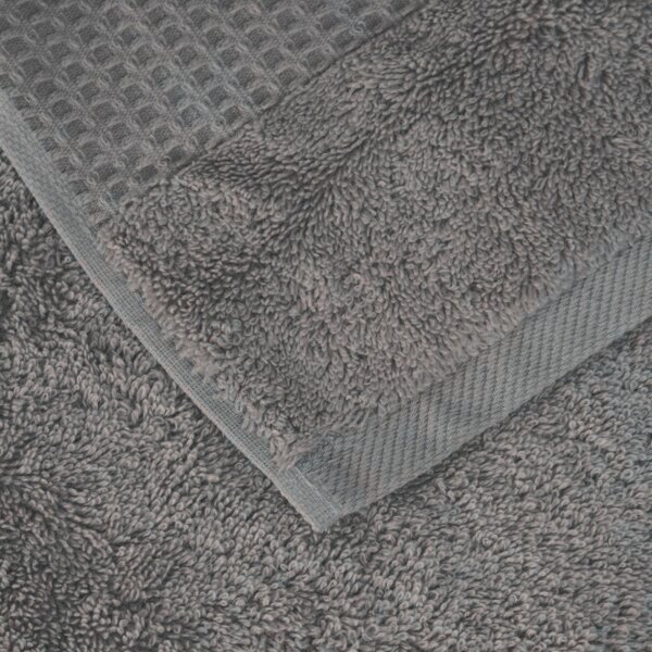 Telo Bagno In Acrilico Dralon Fiocco 100x150 Bellora Continuat. Tinta Unita Asfalto Caleffi