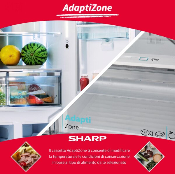 Sharp Frigorifero Americano Side by Side 488 Litri Classe E No Frost colore Beige - SJ-NFA15IMXJE