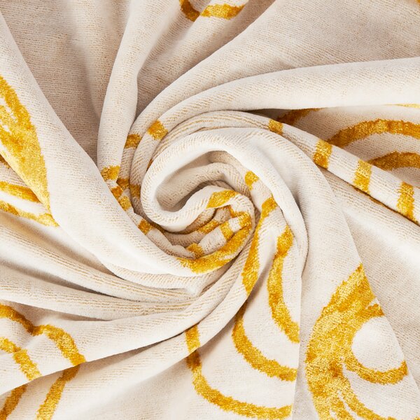 Telo Bagno In Acrilico Dralon Gold Circles 95X150 Carrara Moderno Gold Caleffi