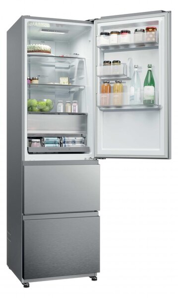 Haier Frigorifero Combinato 3 Porte Capacit 303 Litri Classe energetica D Raffreddamento No Frost colore Acciaio Inox - HTR3518DNMX