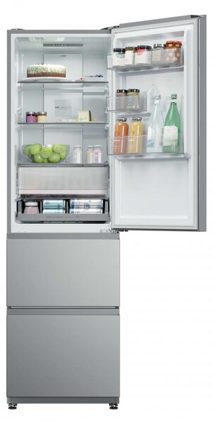 Haier Frigorifero Combinato 3 Porte Capacit 303 Litri Classe energetica D Raffreddamento No Frost colore Acciaio Inox - HTR3518DNMX