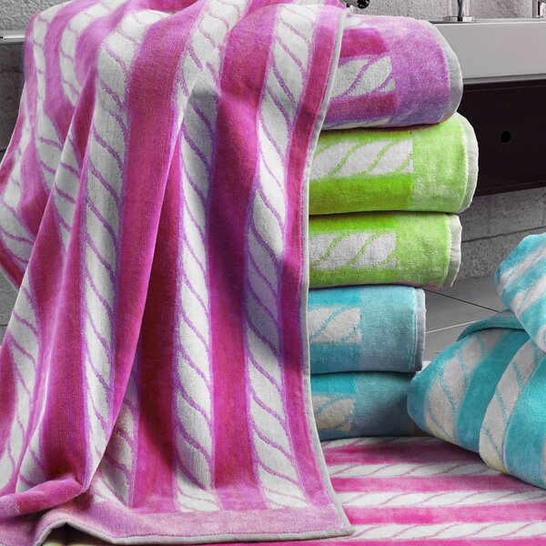 Telo Bagno In Cotone Yacht 95X150 Carrara Moderno Fuxia Caleffi