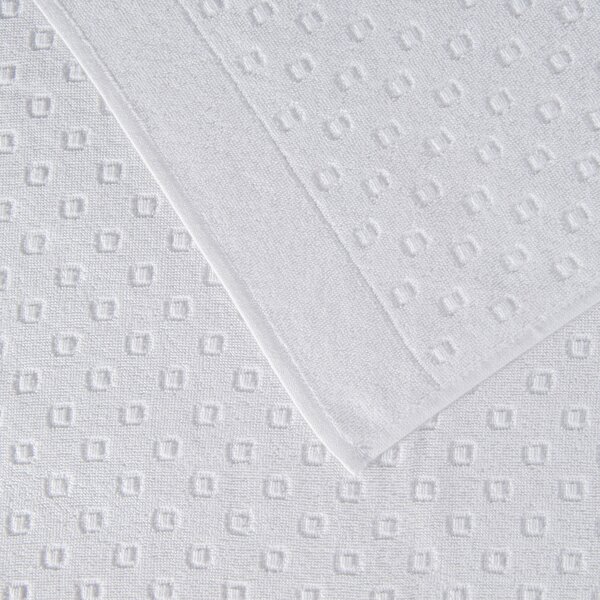 Asciugamano Con Ospite In Acrilico Dralon Burano 40X60+60X100 Carrara Moderno Bianco Caleffi