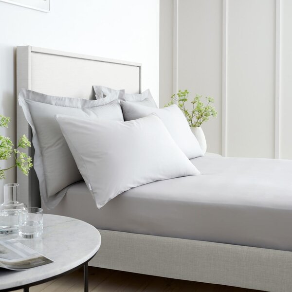Lenzuolo con angoli grigio in percalle di cotone 185x200 cm Cotton Percale – Bianca