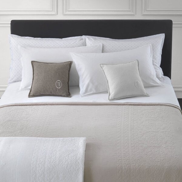 Copriletto Non Trapuntato In Cotone Mix Boutis Matrimoniale - 260X260 Trussardi Moderno Sabbia Caleffi